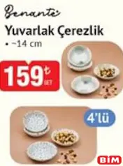 BENANTE YUVARLAK ÇEREZLİK 14 CM 4'LÜ